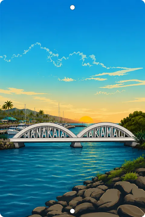 Haleiwa Town Rainbow Bridge - Mana Kai Aka Mai